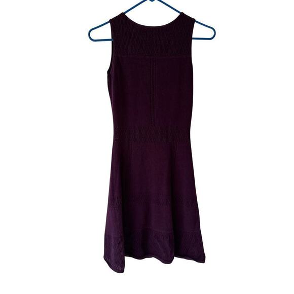 Lauren Ralph Lauren Womens Skater Dress Size XS Deep Purple Knit Lace Whimsigoth - Picture 1 of 7
